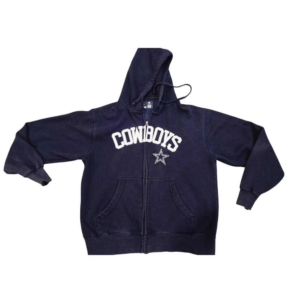 Dallas Cowboys Team Apparel Mens Navy Blue Full Zip Hoodie Sweatshirt Medium